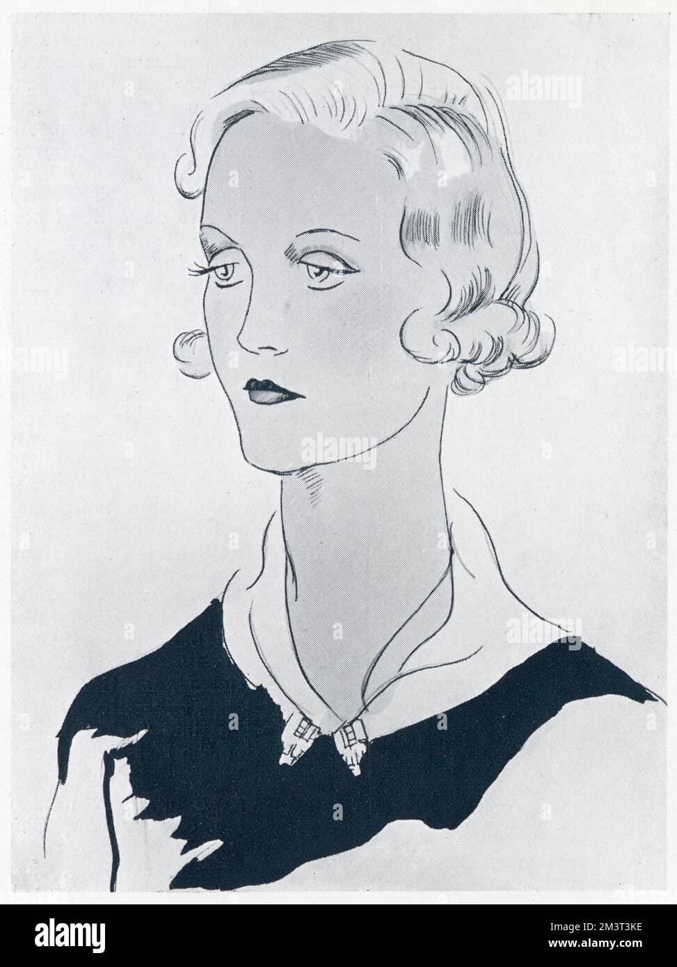 Mrs Bryan Guinness, formerly Diana Freeman Mitford (1910-2003), one of the notorious Mitford sisters and society beauty drawn by Molly Bishop. Left Bryan Guinness for Oswald Mosley. Imprisoned during WWII for being fascist sympathisers. Never repented her views. Stock Photo