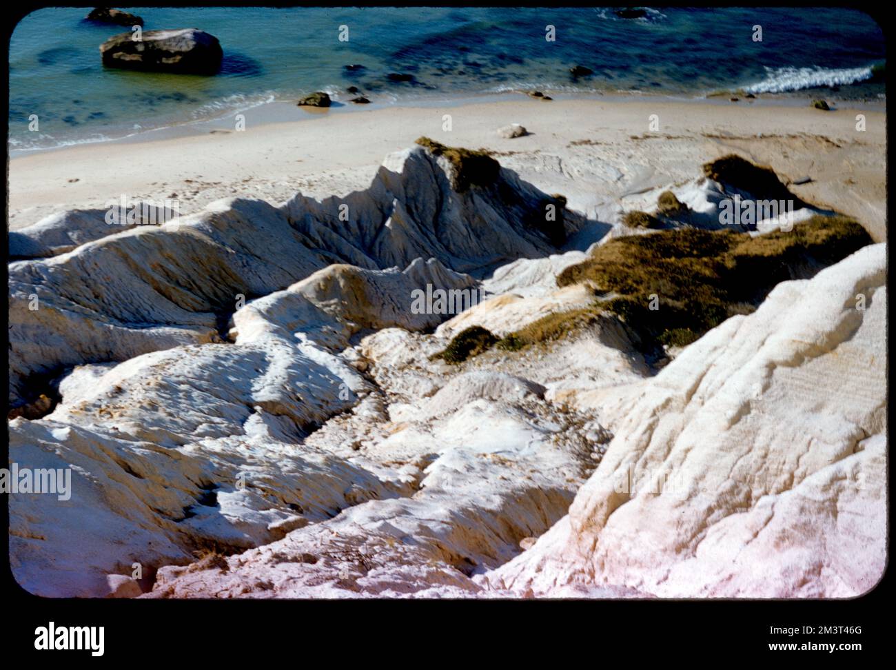 Sand cliff, Gay Head, Martha's Vineyard , Cliffs, Coastlines. Edmund L. Mitchell Collection Stock Photo