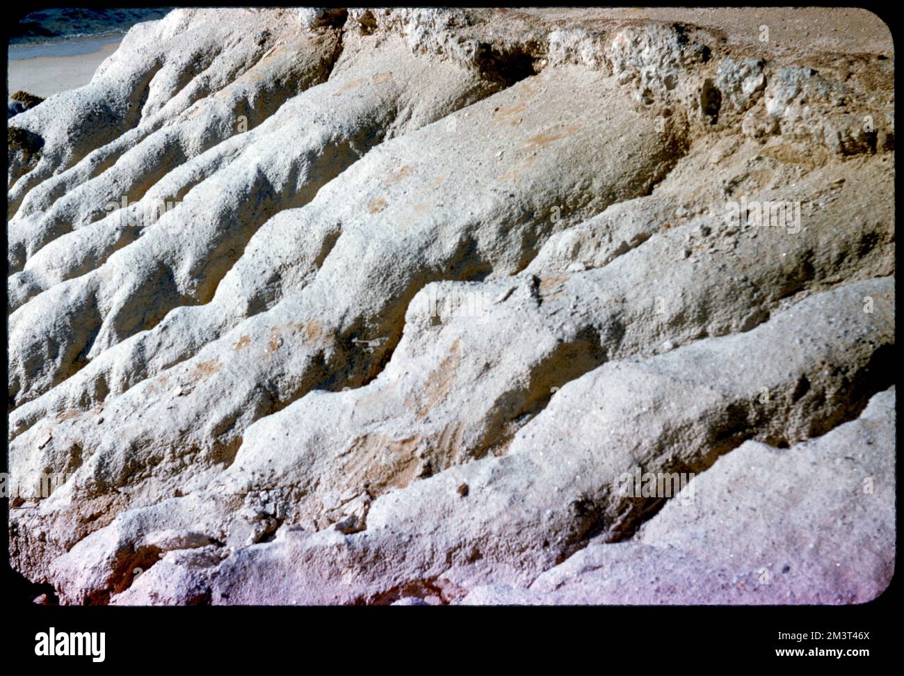 Sand cliff, Gay Head, Martha's Vineyard , Cliffs, Coastlines. Edmund L. Mitchell Collection Stock Photo