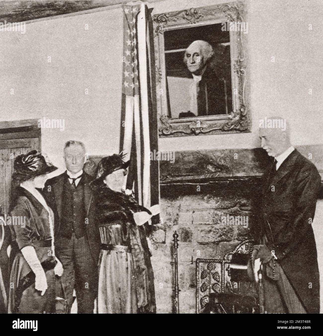 Unveiling of a Gilbert Stuart's portrait of Washington at