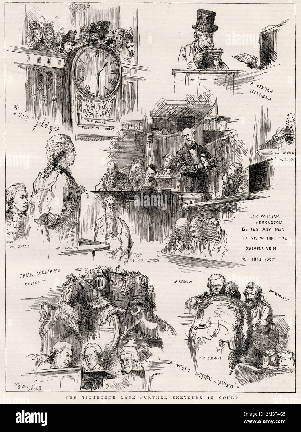 The Tichborne Trial, sketches in court Stock Photo