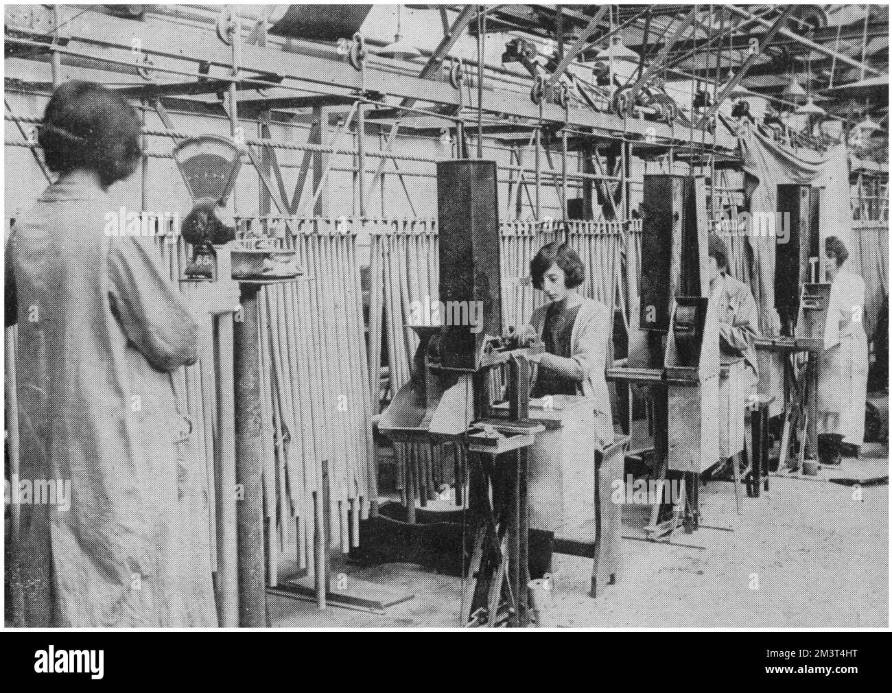 The original tyre factory for Dunlop Tyres at Fort Dunlop in the Erdington district of Birmingham. The collection of curved tubes, these were ready to undergo process, including joining, fitting with valves and so forth. Stock Photo