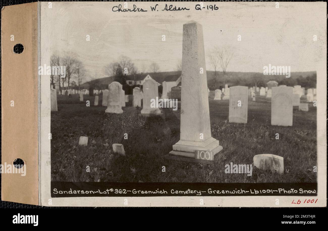 Sanderson, Greenwich Cemetery, Old Section, Lot 362, Greenwich Mass ...