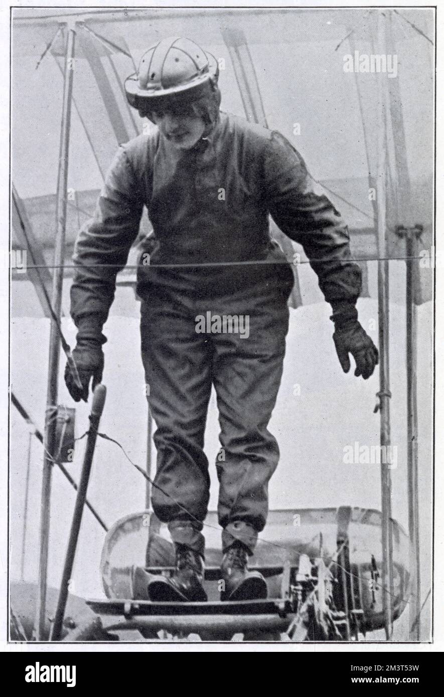 Cecil Stanley Grace (1880 - 1910), pioneer aviator who went missing on a flight across the English Channel in 1910. Stock Photo