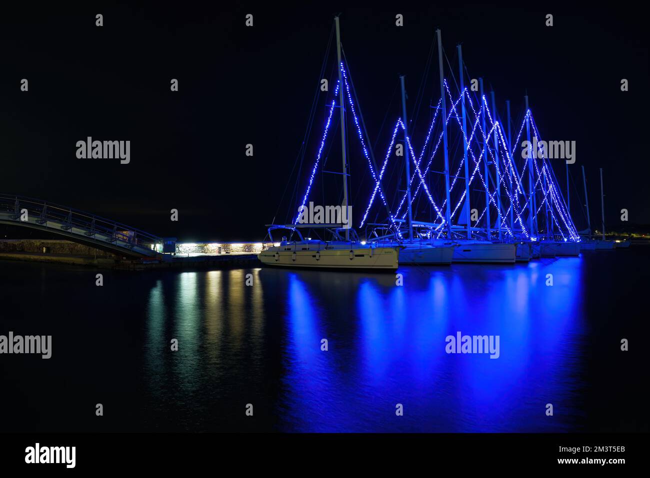 Sailboat Holiday Lights, Christmas Lights, port of the beautiful city