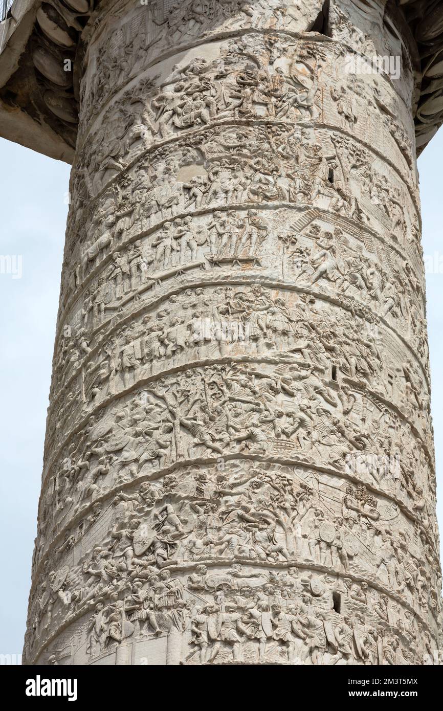 Collumn Rome Column of Trajan . Roman triumphal column in Rome, Italy Stock Photo ...