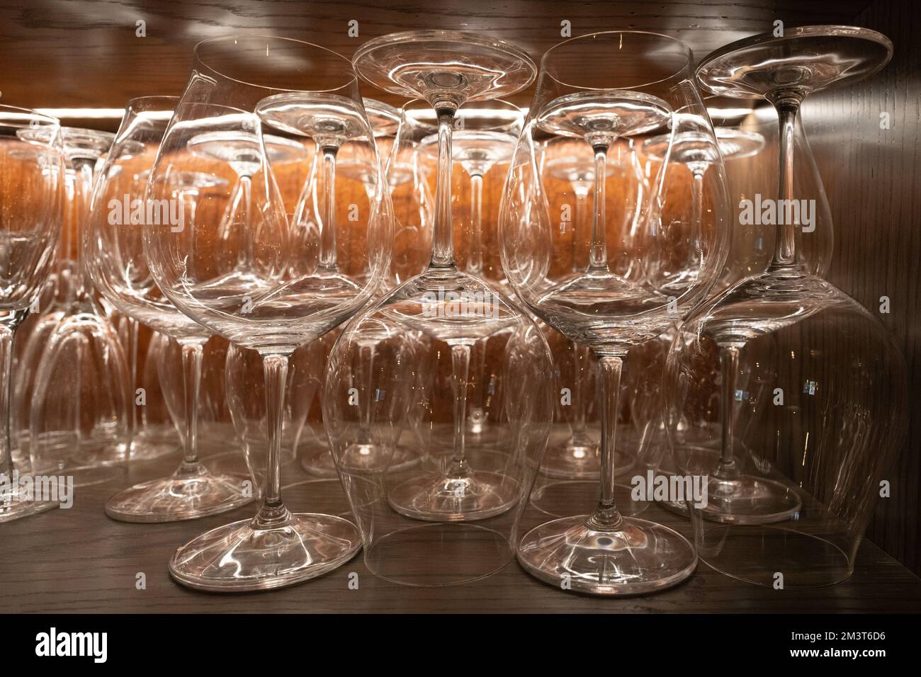 Stacked Wine Glasses Stock Photo