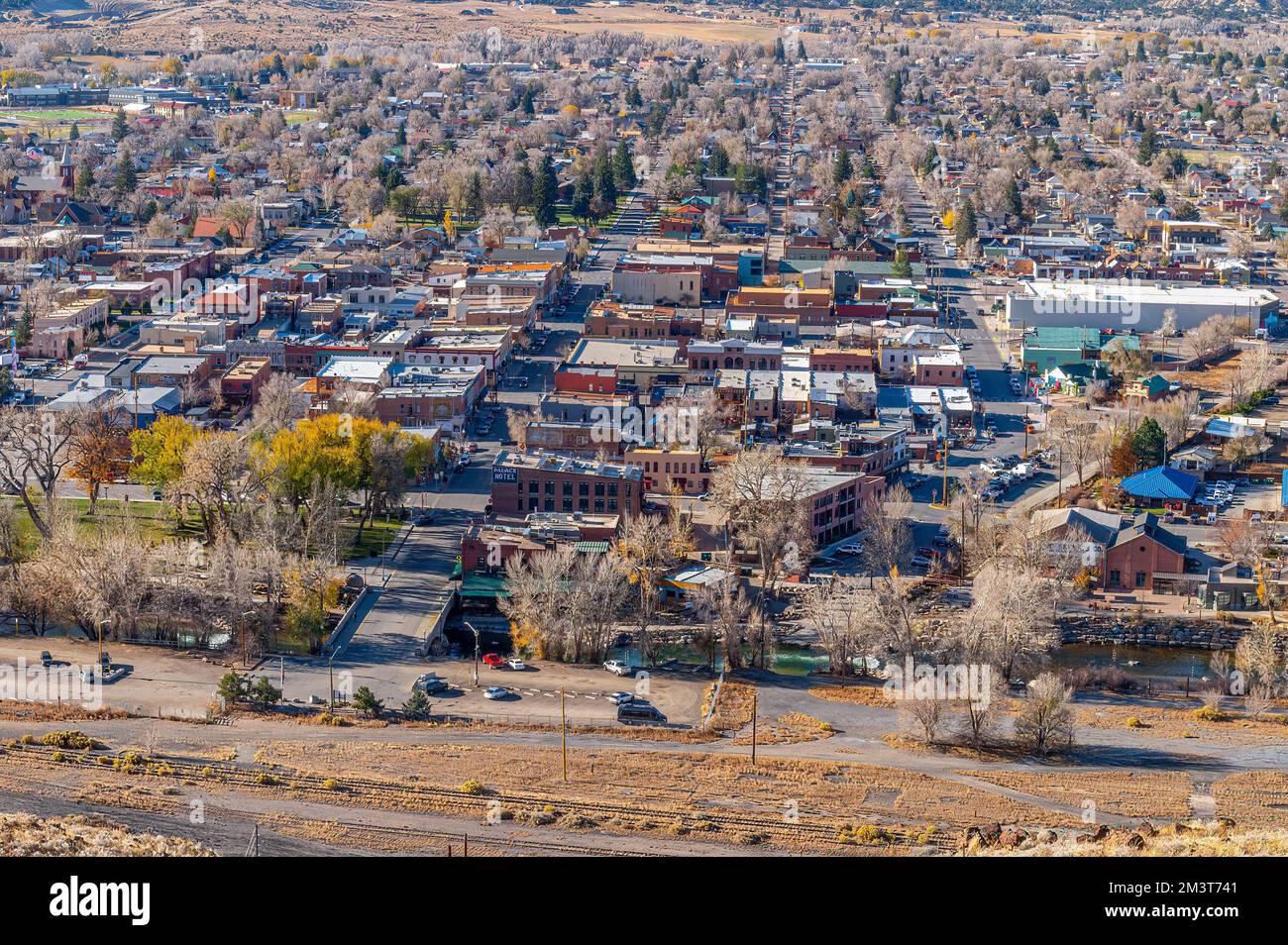 A view of the downtown and adjacent neighborhoods of Salida, Colorado