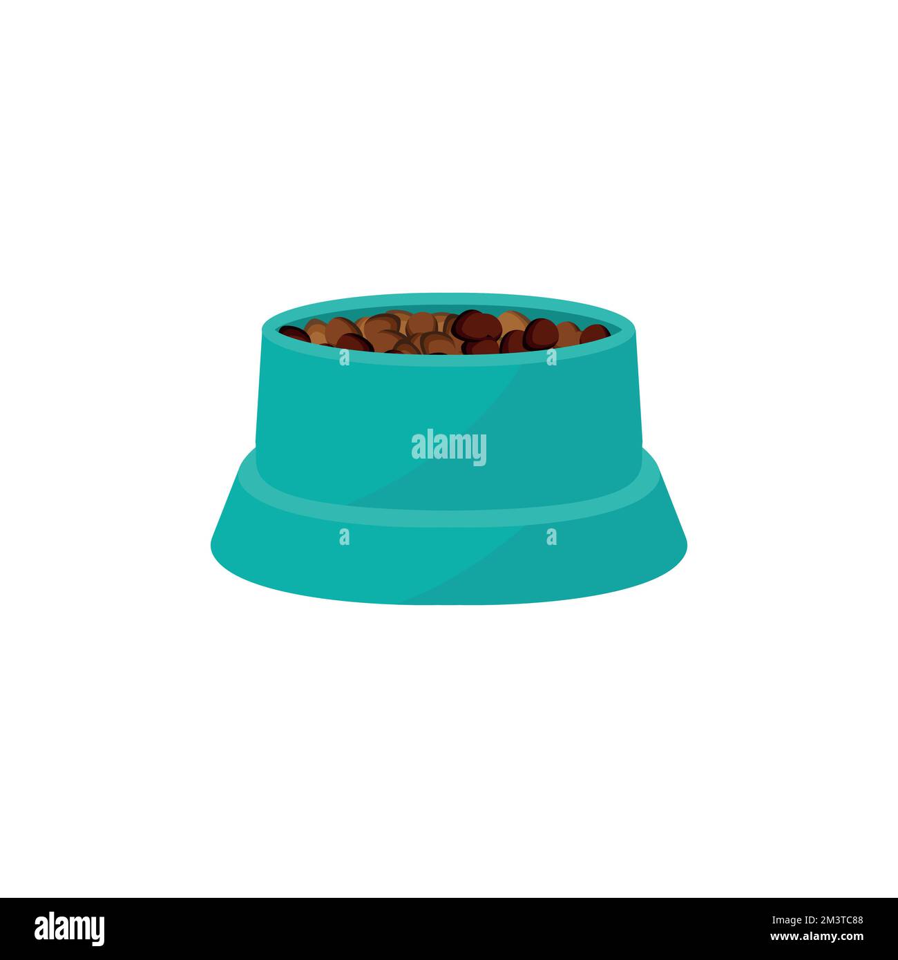 Dog, cat, animal or pet full food bowl vector illustration. Simple clipart logo icon flat design. Eps 10 Stock Vector