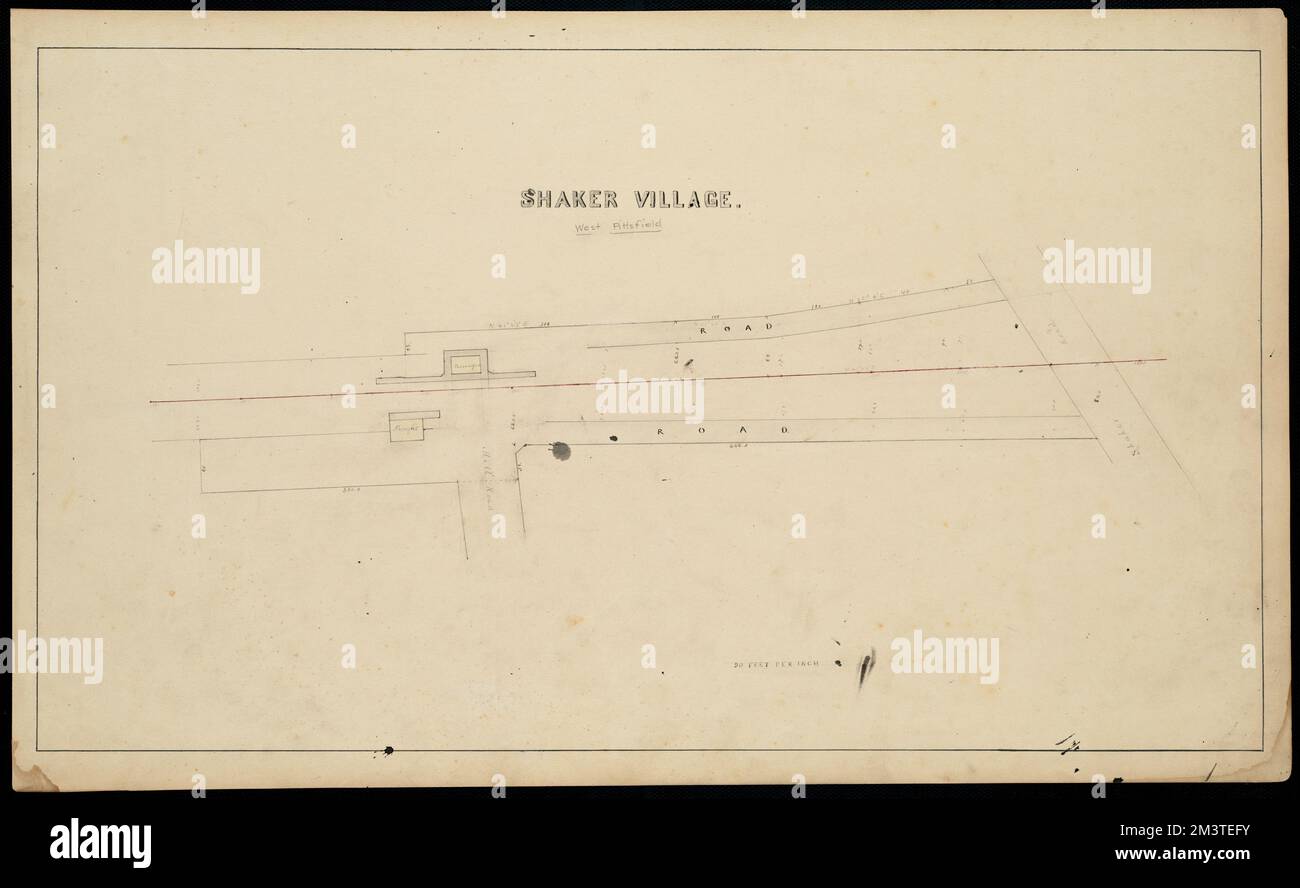 Shaker Village , Pittsfield Mass., Maps, Railroads, Massachusetts