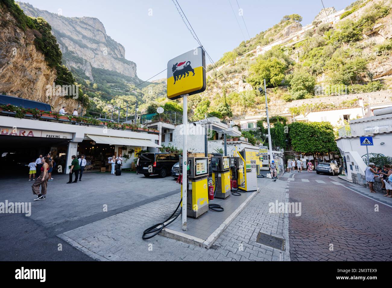 ENI Italian multinational oil and gas company. Small gas station in
