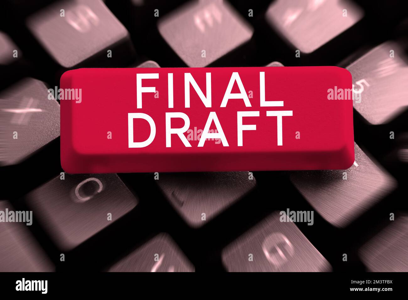 Text caption presenting Final Draft. Concept meaning final version of