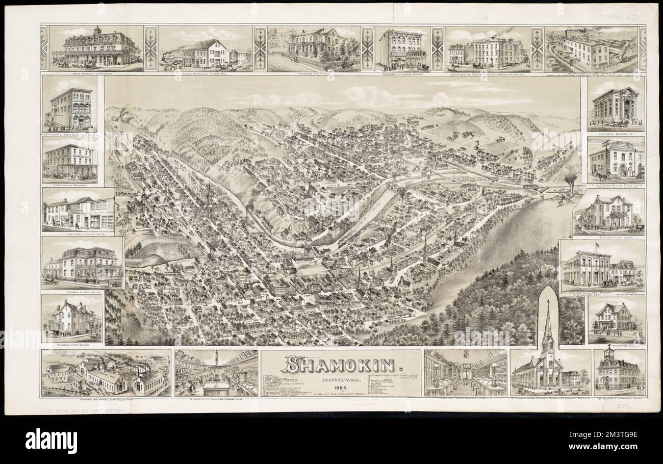 Shamokin Pennsylvania, 1884 , Shamokin Pa., Aerial views Norman B