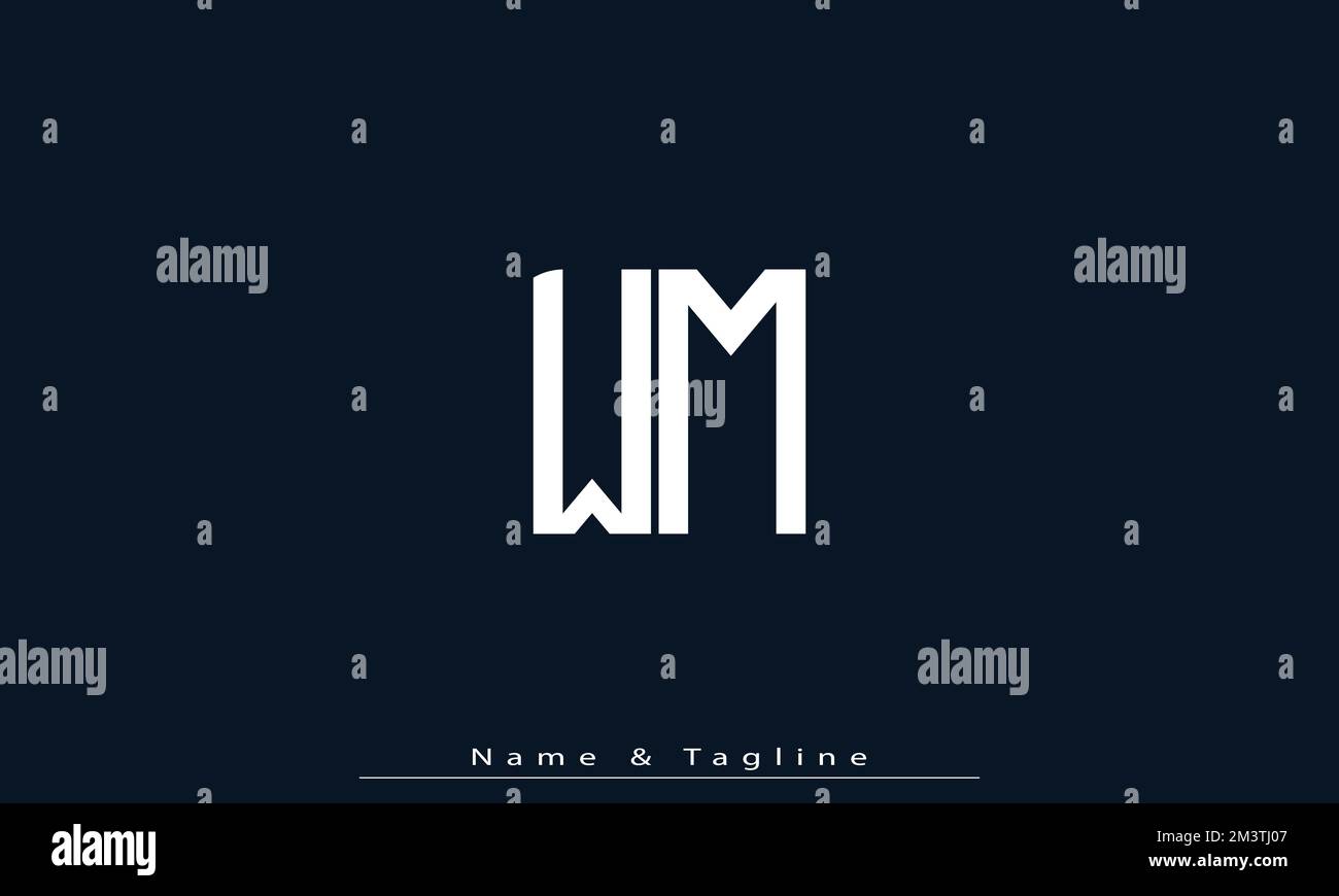 Alphabet letters Initials Monogram logo WM , MW Stock Vector