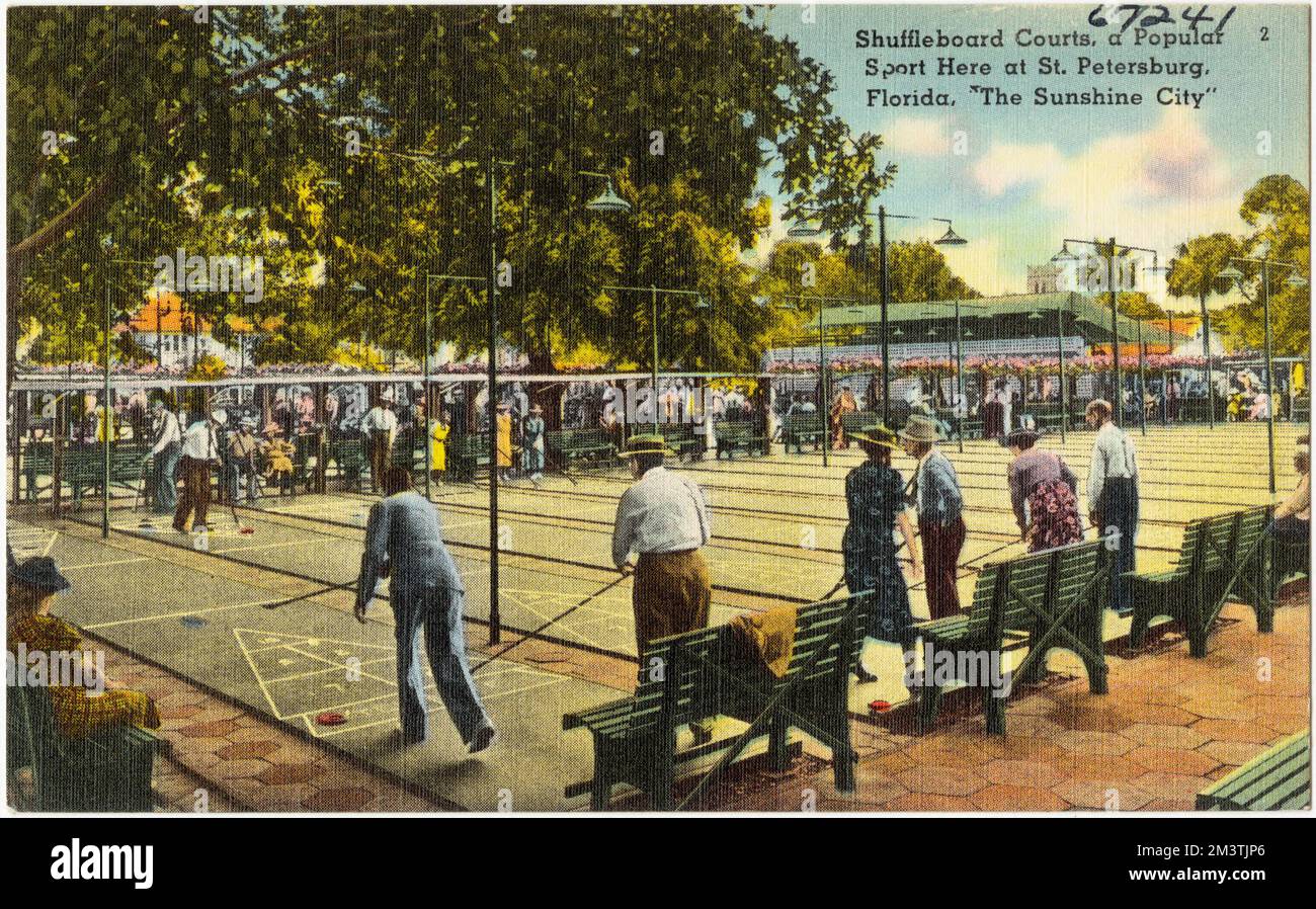 Shuffleboard courts, a popular sport here at St. Petersburg, Florida