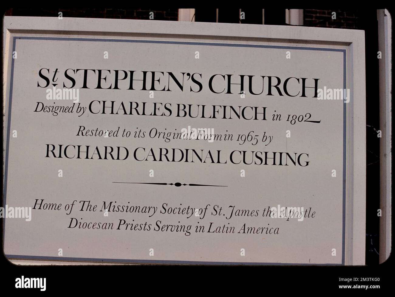 Sign at St. Stephen's Church, Boston , Signs Notices, Churches. Edmund