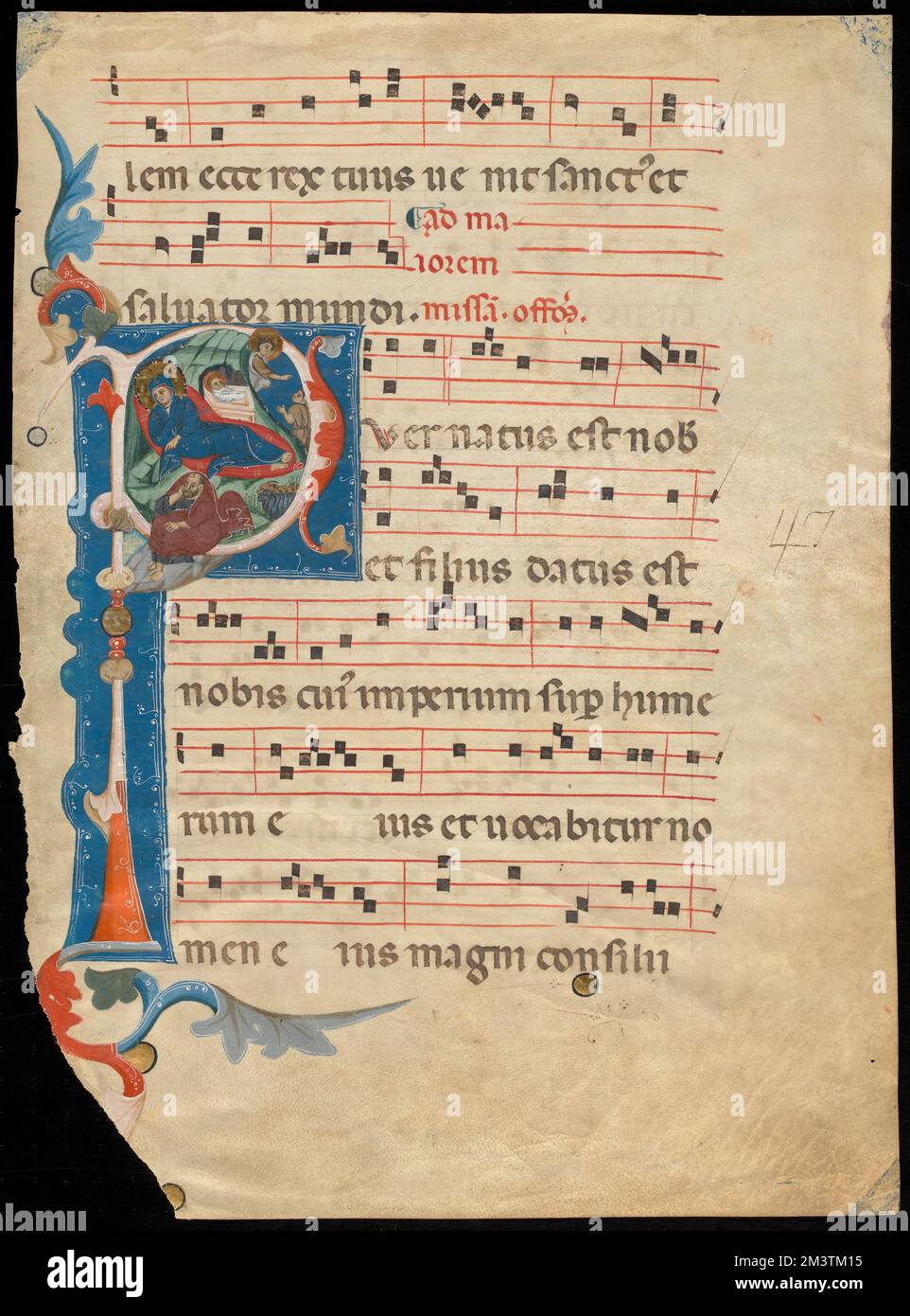 Roman Script Renaissance Single leaf from a 14th-century antiphonal : in Latin ,. Medieval and ...