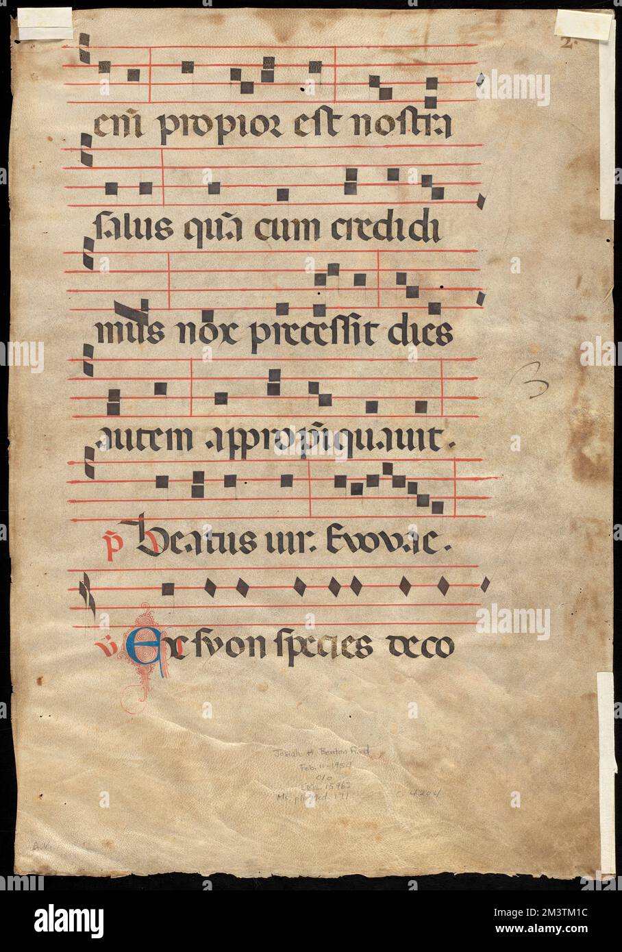 Roman Script Renaissance Single leaf from a 14th-century antiphonal : in Latin ,. Medieval and ...