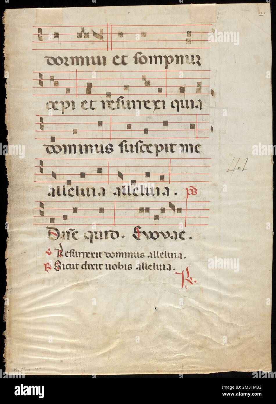 Roman Script Renaissance Single leaf from a 14th-century antiphonal : in Latin ,. Medieval and ...