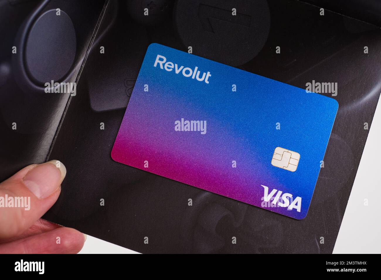 Talinn, Estonia - October 16,.2022: Revolut bank card. Stock Photo