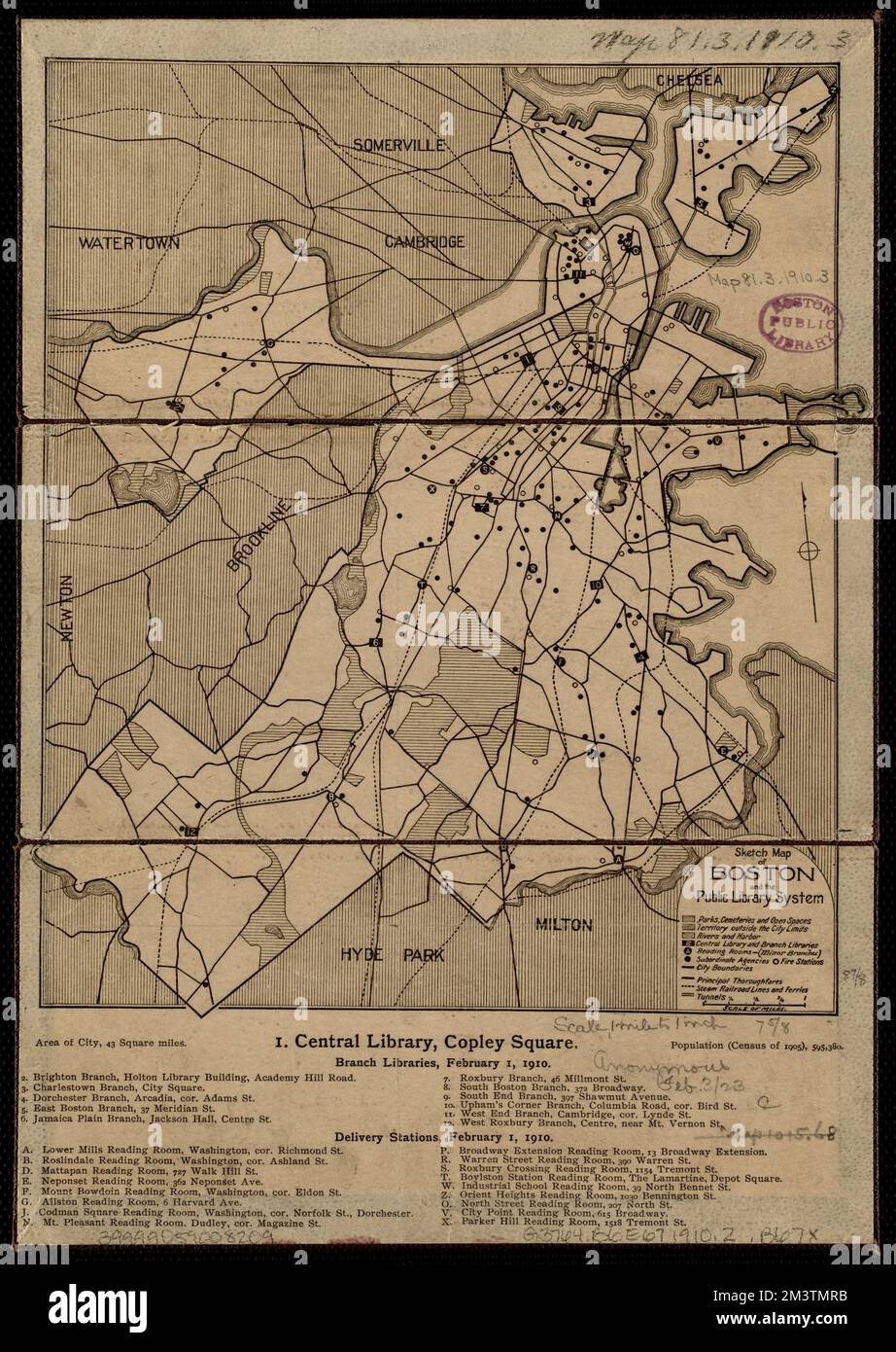 Sketch map of Boston and the Public - Sketch Map Of Boston And The Public Library System Boston Public Library Libraries Massachusetts Boston Maps Boston Mass Maps Norman B Leventhal Map Center Collection 2M3TMRB 