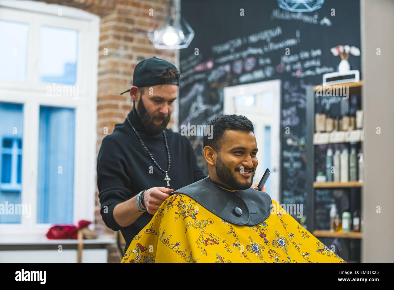 Yellow barber chair sale