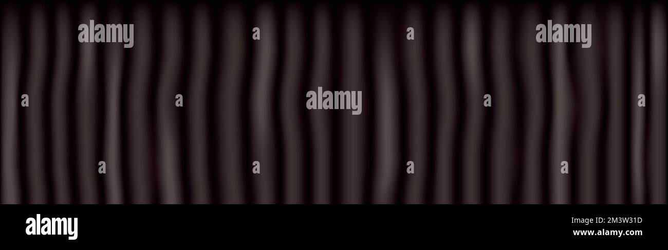 Black theater curtain, panoramic background template - Vector