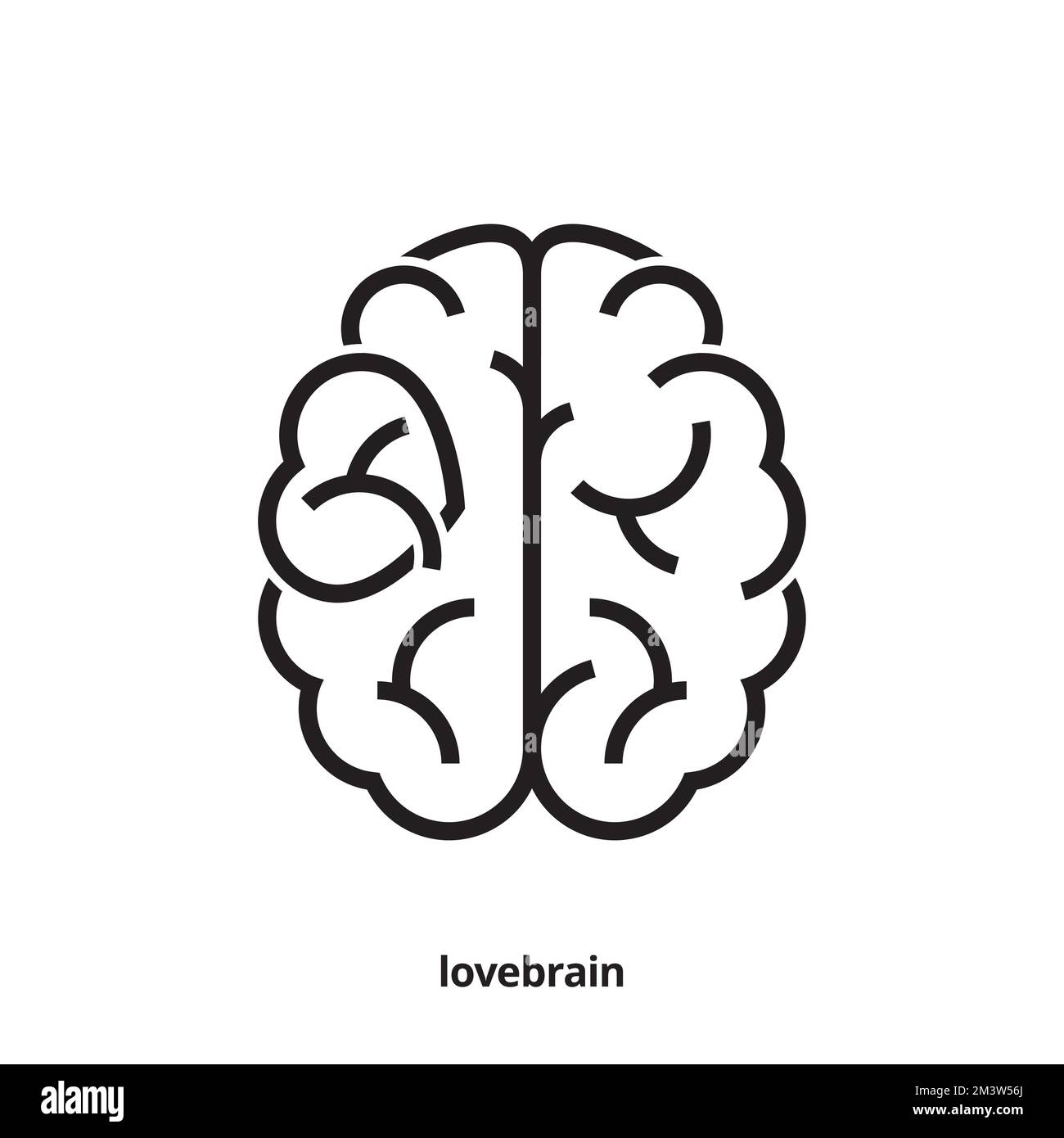 line icon heart and brain isolated on white background Stock Vector ...