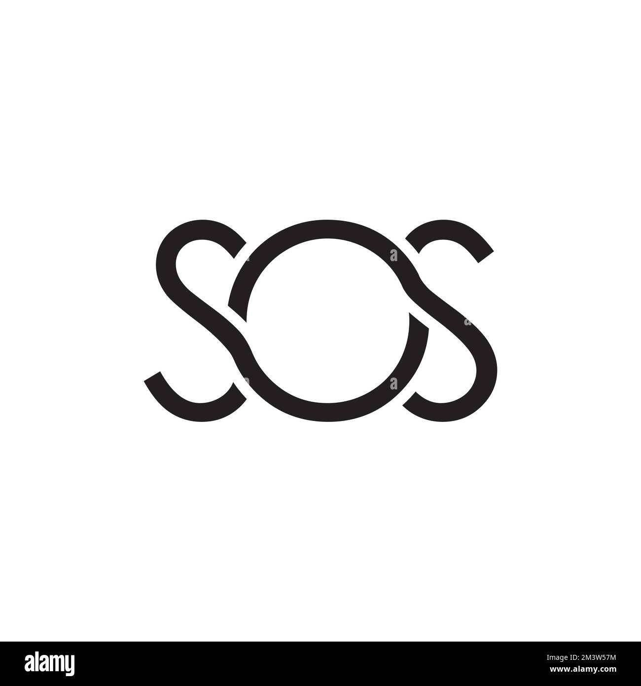 SOS letter logo design vector isolated on white background Stock Vector
