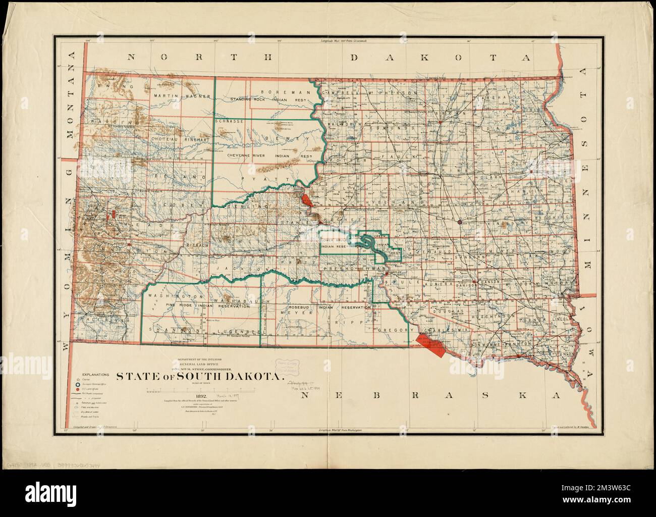 State of South Dakota South Dakota - State Of South Dakota South Dakota Maps Norman B Leventhal Map Center Collection 2M3W63C 