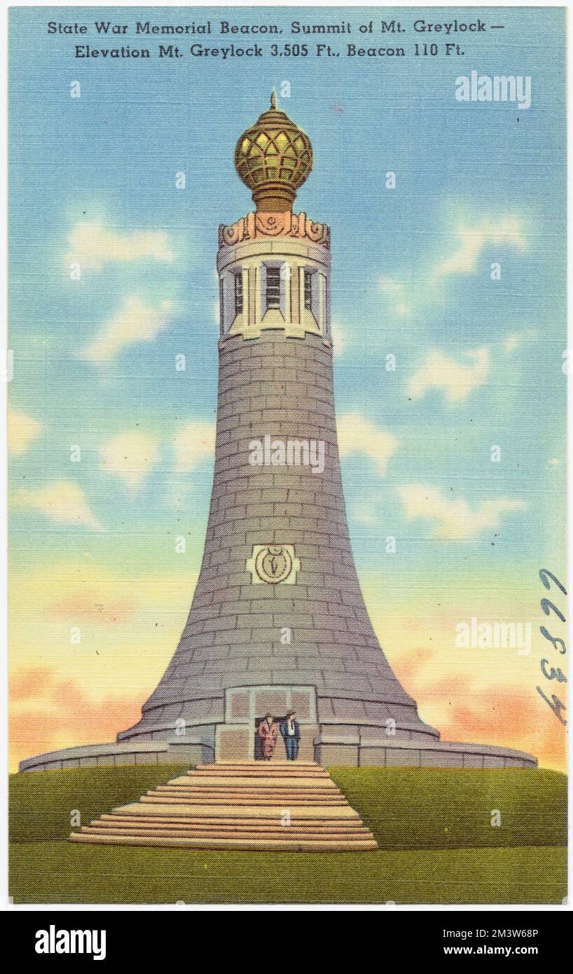 State War Memorial Beacon, summit of Mt. Greylock -- Elevation Mt ...