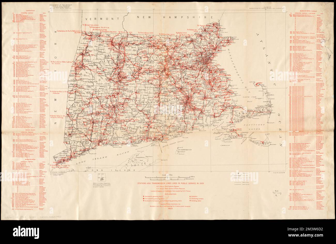 Stations and transmission lines used in public service in 1919