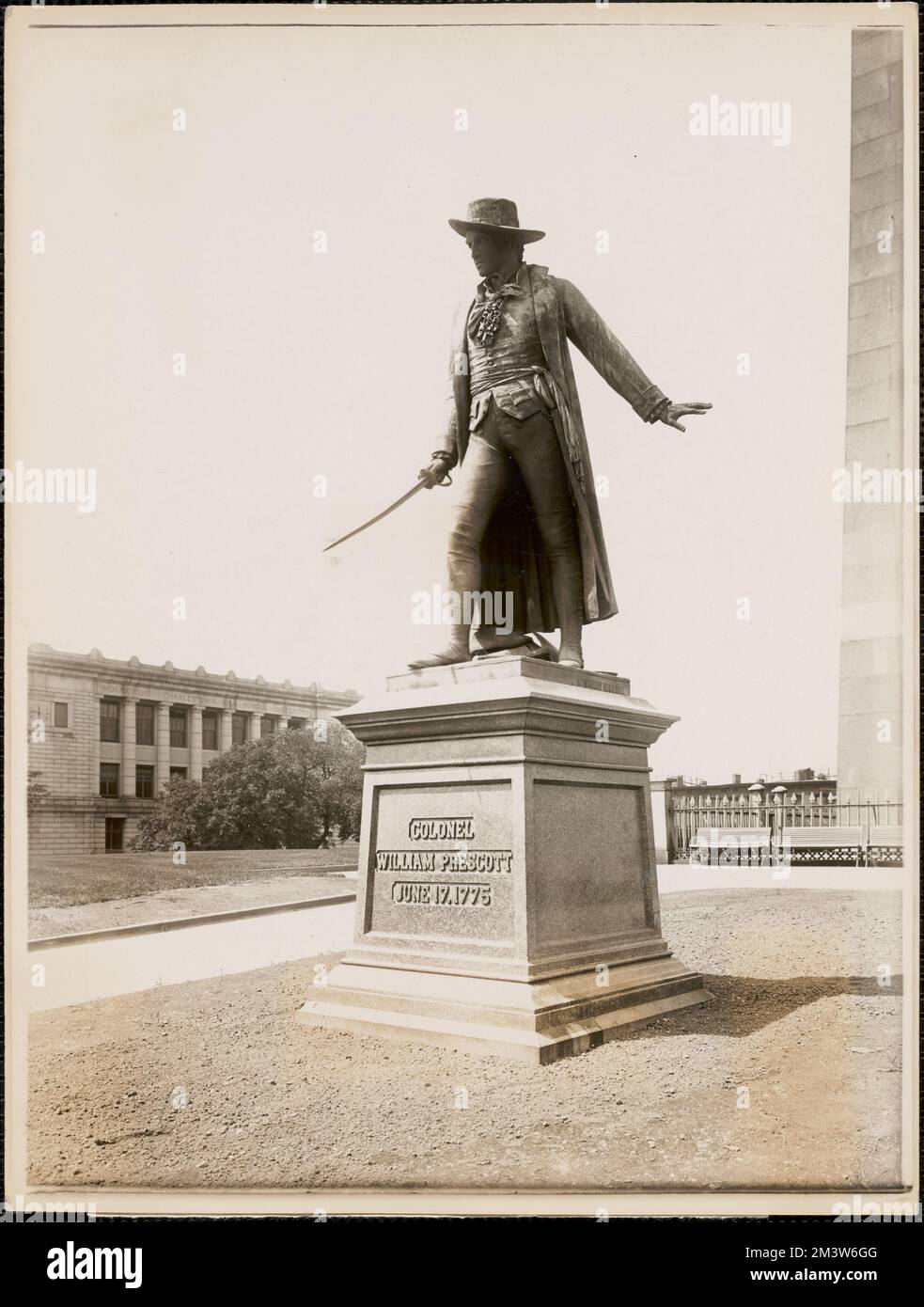 Statue of Colonel William Prescott, Bunker Hill, Monument Square, Charlestown, Mass. , Monuments & memorials, Public sculpture, Prescott, William, 1726-1795.  Leon Abdalian Collection Stock Photo