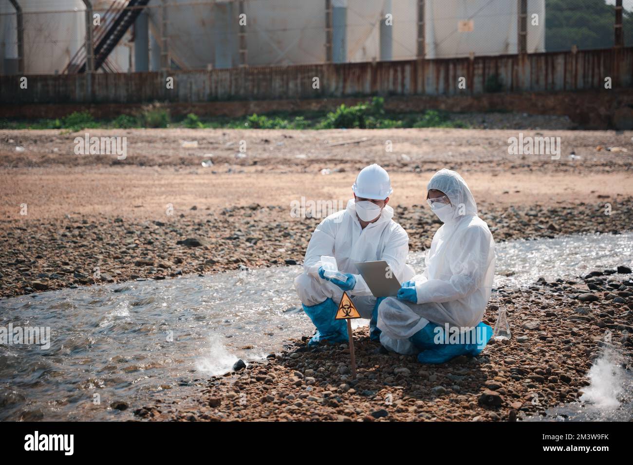 Fish Using A Computer Ecologist sampling taken dead fish to inspaction and save data to ...