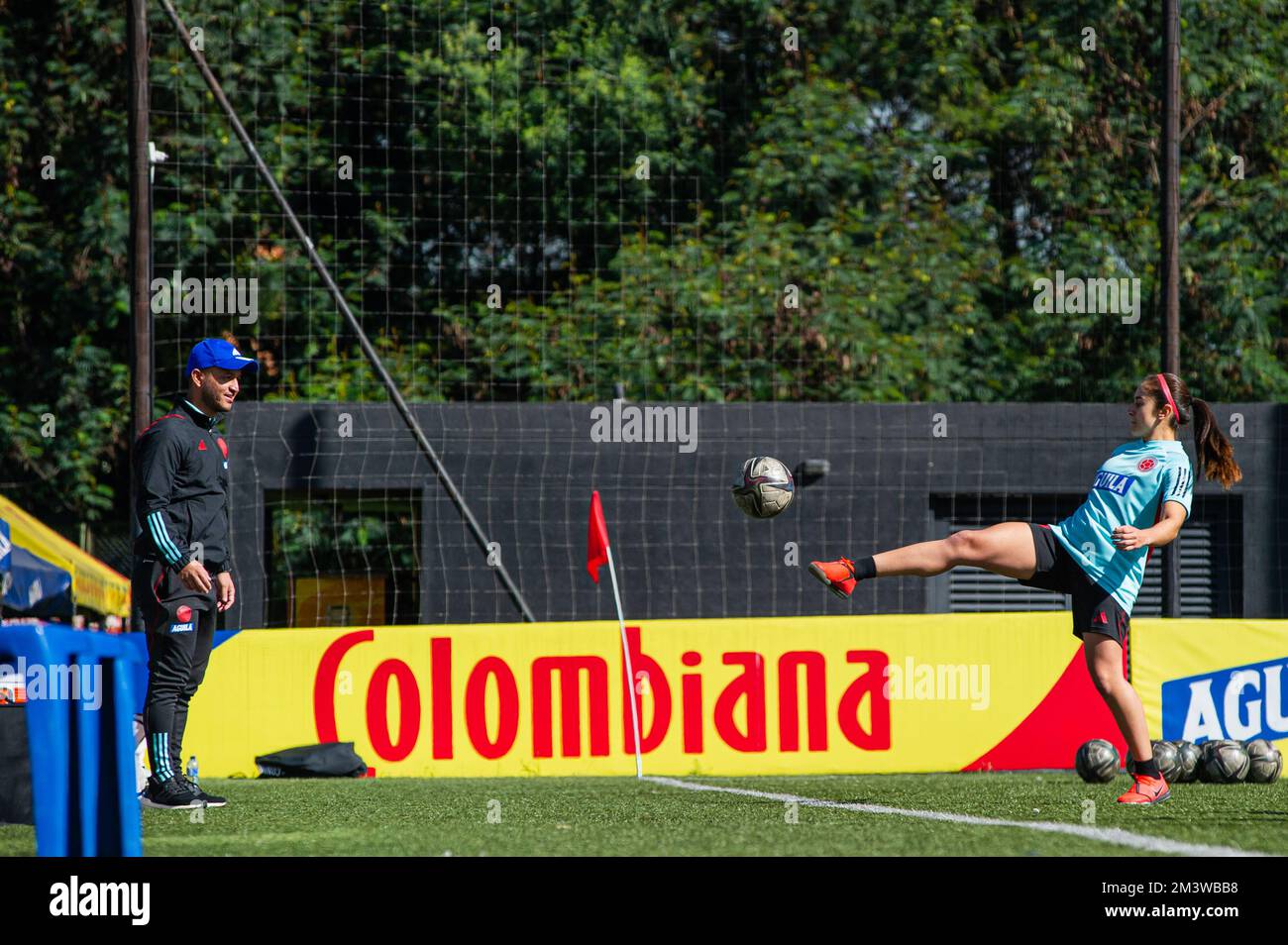 Carolina Arbelaez warms up during Colombia's womens team preparations in Bogota, Colombia for the 2023 Australia's Womens World Cup, december 15, 2022. Photo by: S. Barros/Long Visual Press Stock Photo