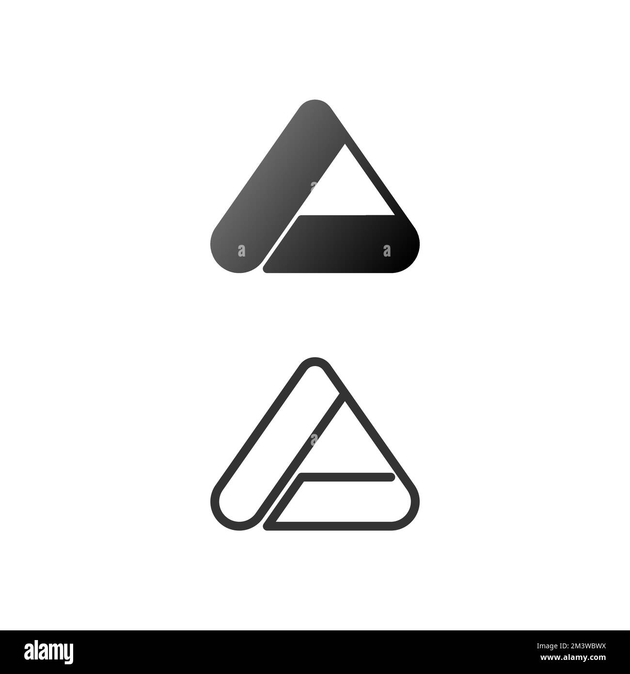 letter A font in triangle unique and attractive image graphic icon logo design abstract concept vector stock. used as a symbol related to initial Stock Vector