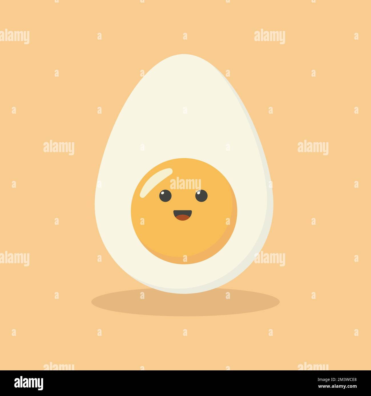 Cute cartoon character design of boiled egg vector illustration ...
