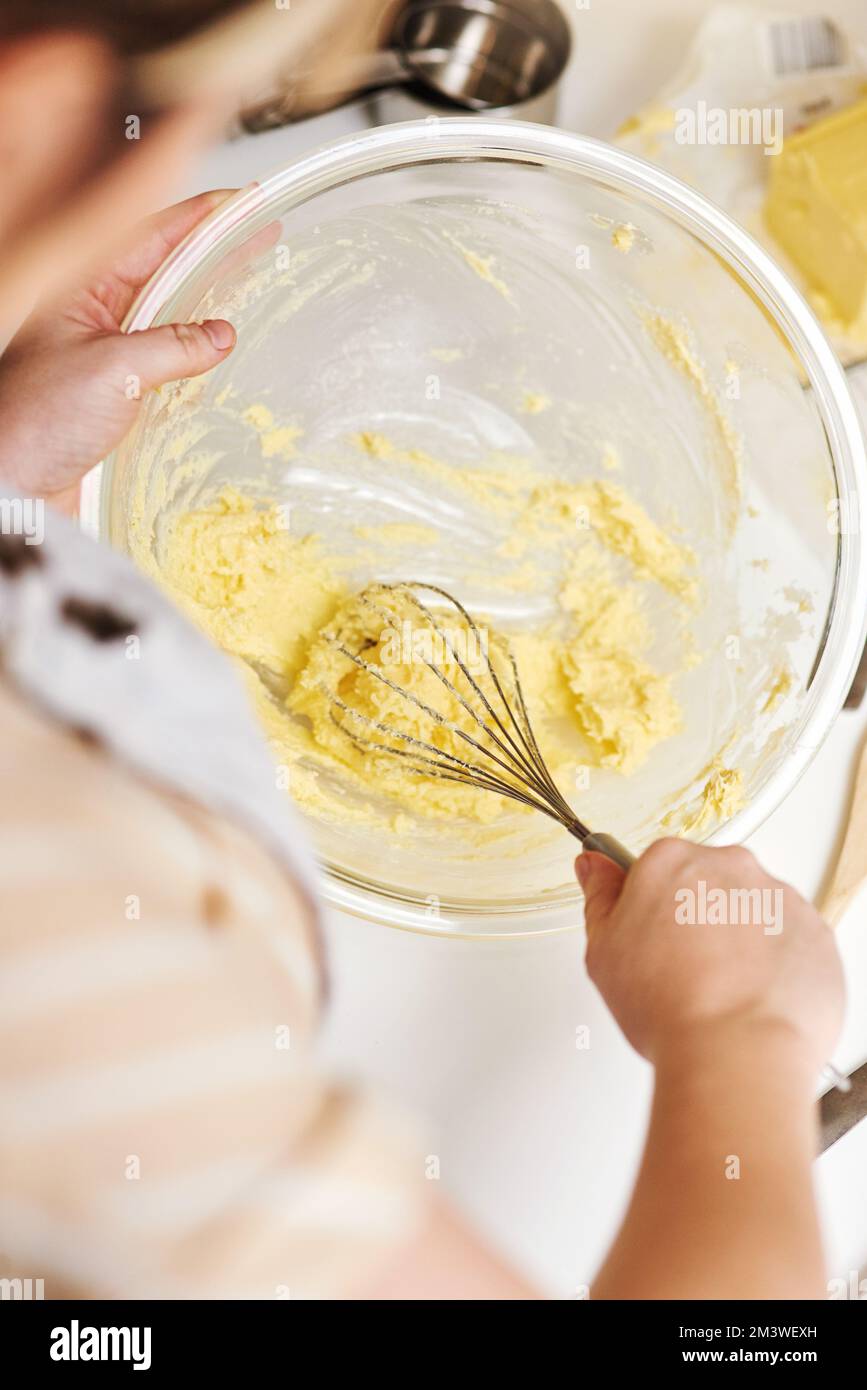 Its delicious from start to finish. an unrecognizable woman mixing ...