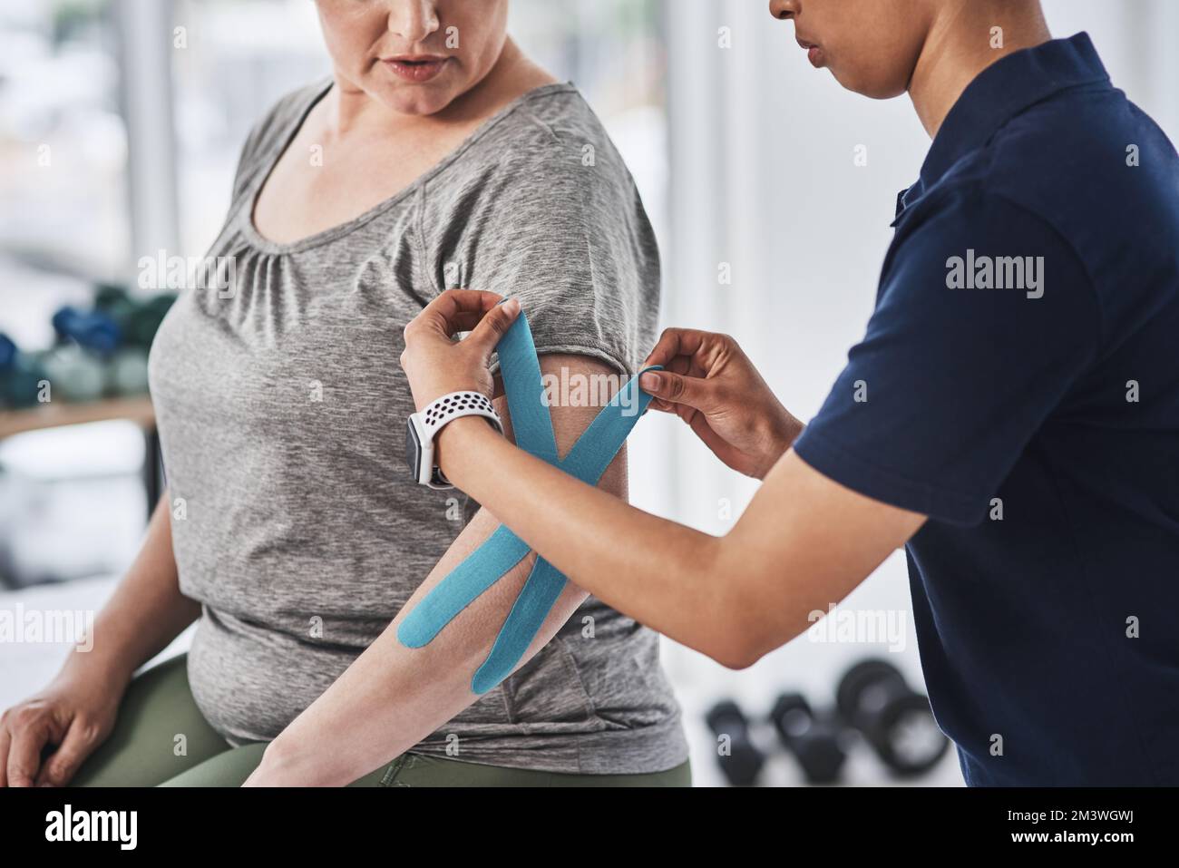 This tape helps relieve pressure and tension on injured muscles. an