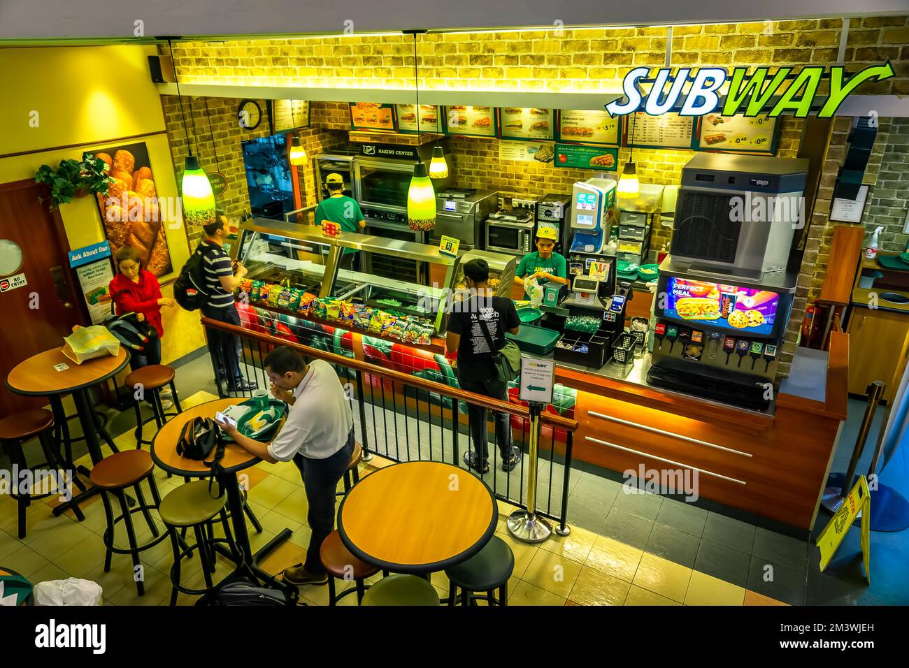 Subway in Bugis Junction mall, Singapore. Stock Photo