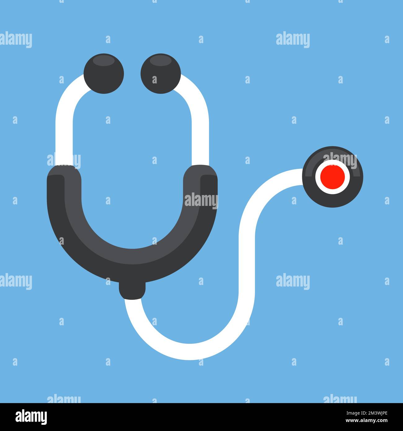 illustration of stethoscope flat design icon drawing Stock Vector Image ...