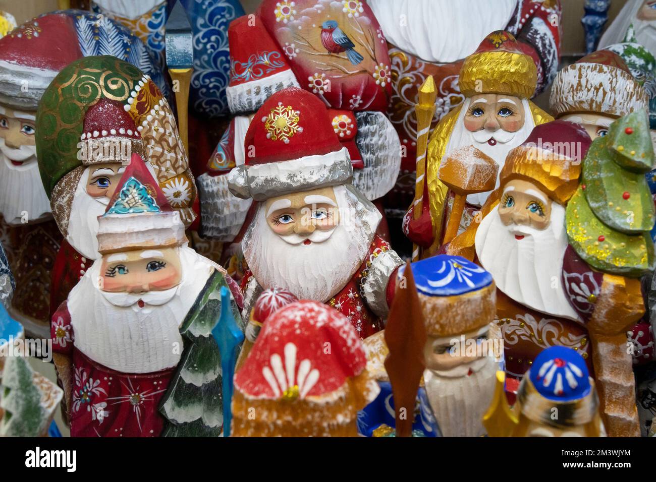 Budapest Hungary November 28th 2022 Painted Wooden Dolls For The budapest-hungary-november-28th-2022-painted-wooden-dolls-for-the