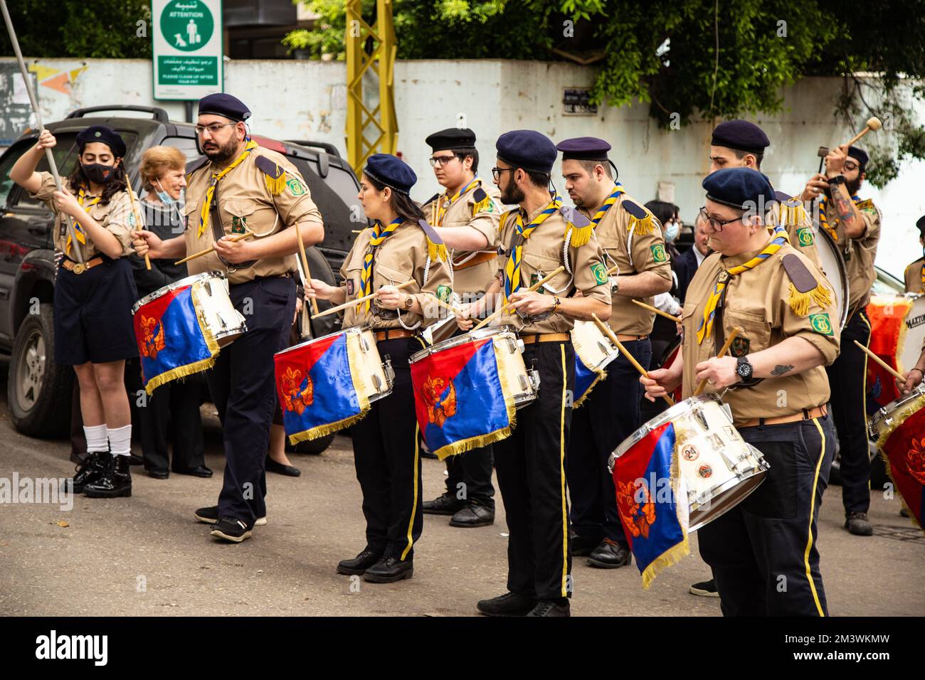 The scouts during Commemoration of April 24 Armenian
