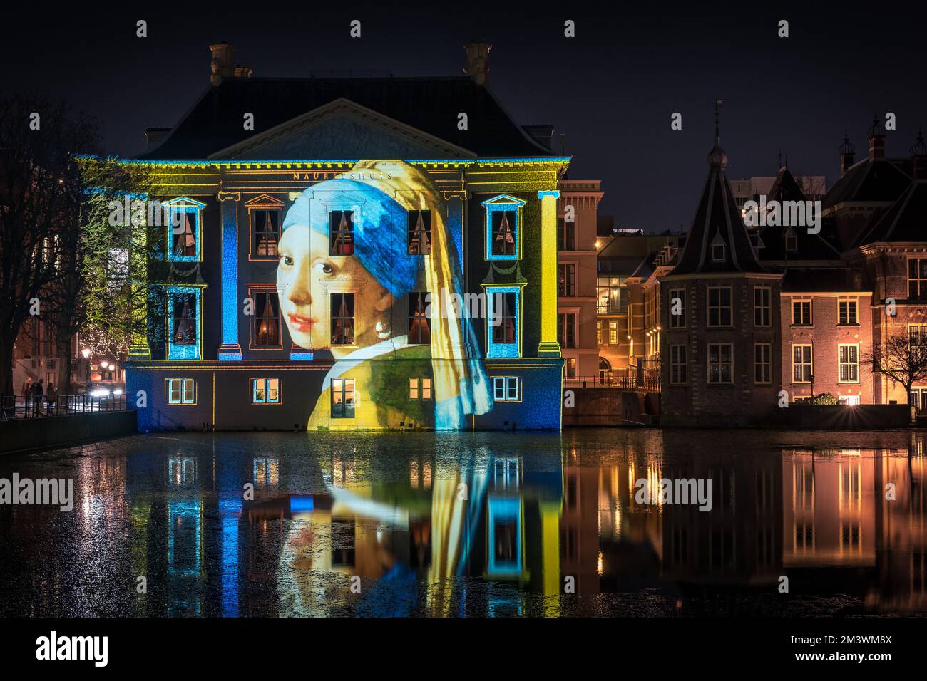 Mauritshuis art museum in The Hague, Netherlands Video projection