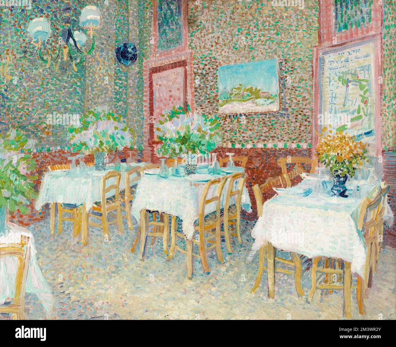 Vincent van Gogh, Interior of a Restaurant, painting in oil on canvas, 1887 Stock Photo