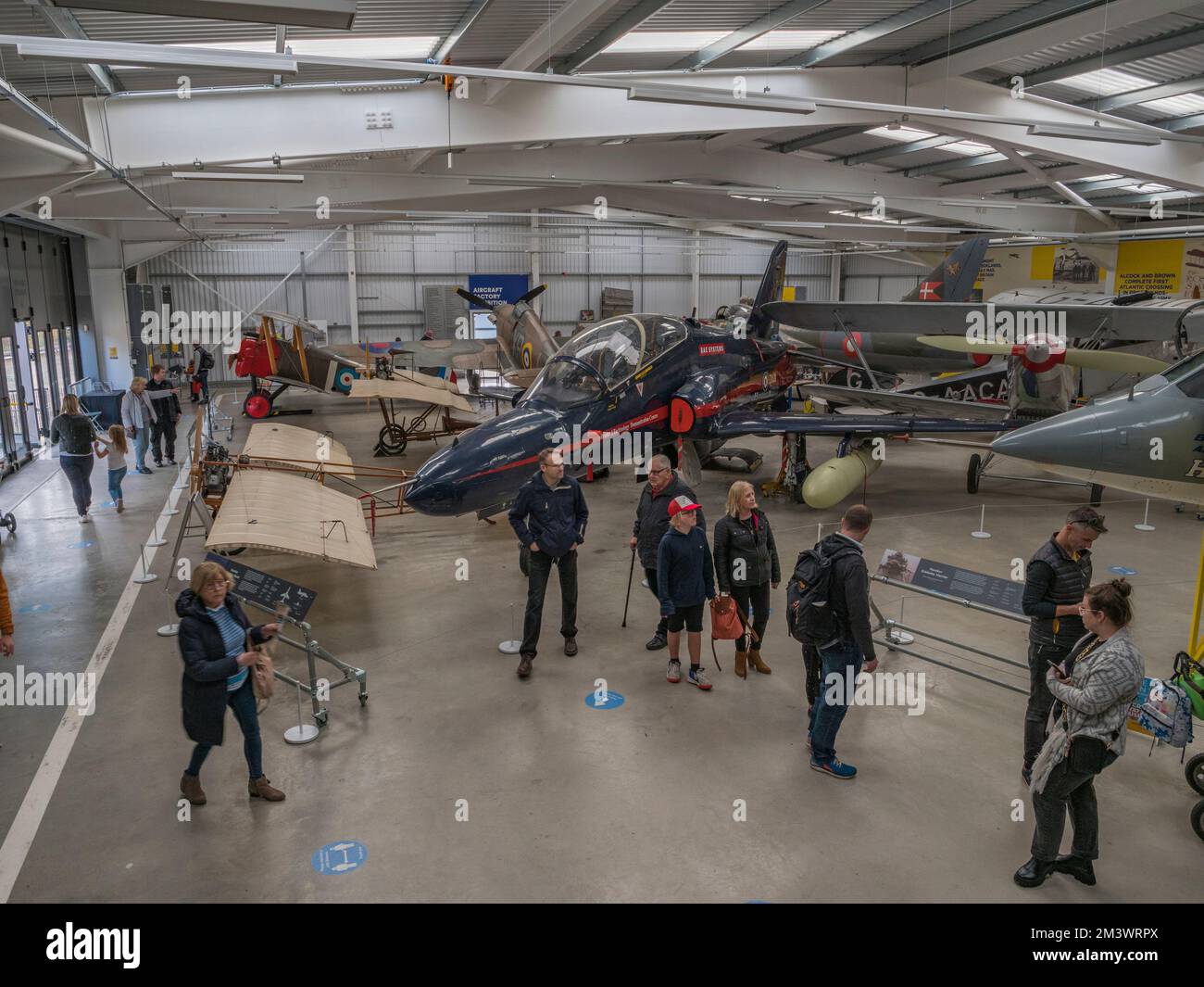 General view of aircraft in the Flight Shed, Brooklands Museum, Surrey, UK Stock Photo