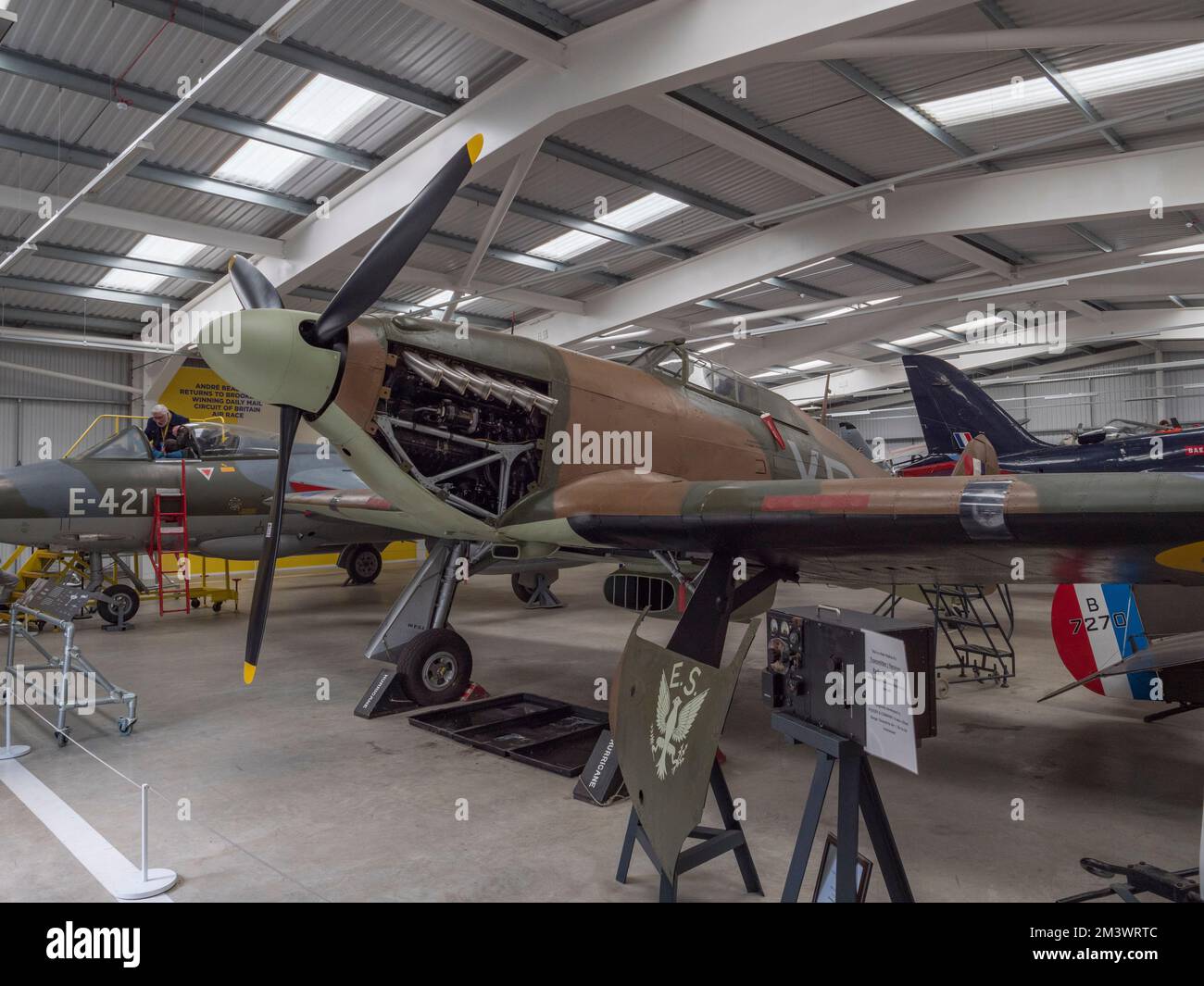 An original (but restored) 1939 Hawker Hurricane Mk.IIa (serial number Z2389) on display at the Brooklands Museum, Surrey, UK. Stock Photo