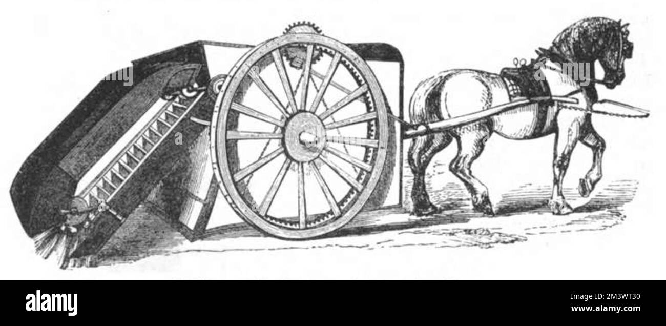 Mechanical street sweeper by Joseph Whitworth, 1846 Stock Photo Alamy