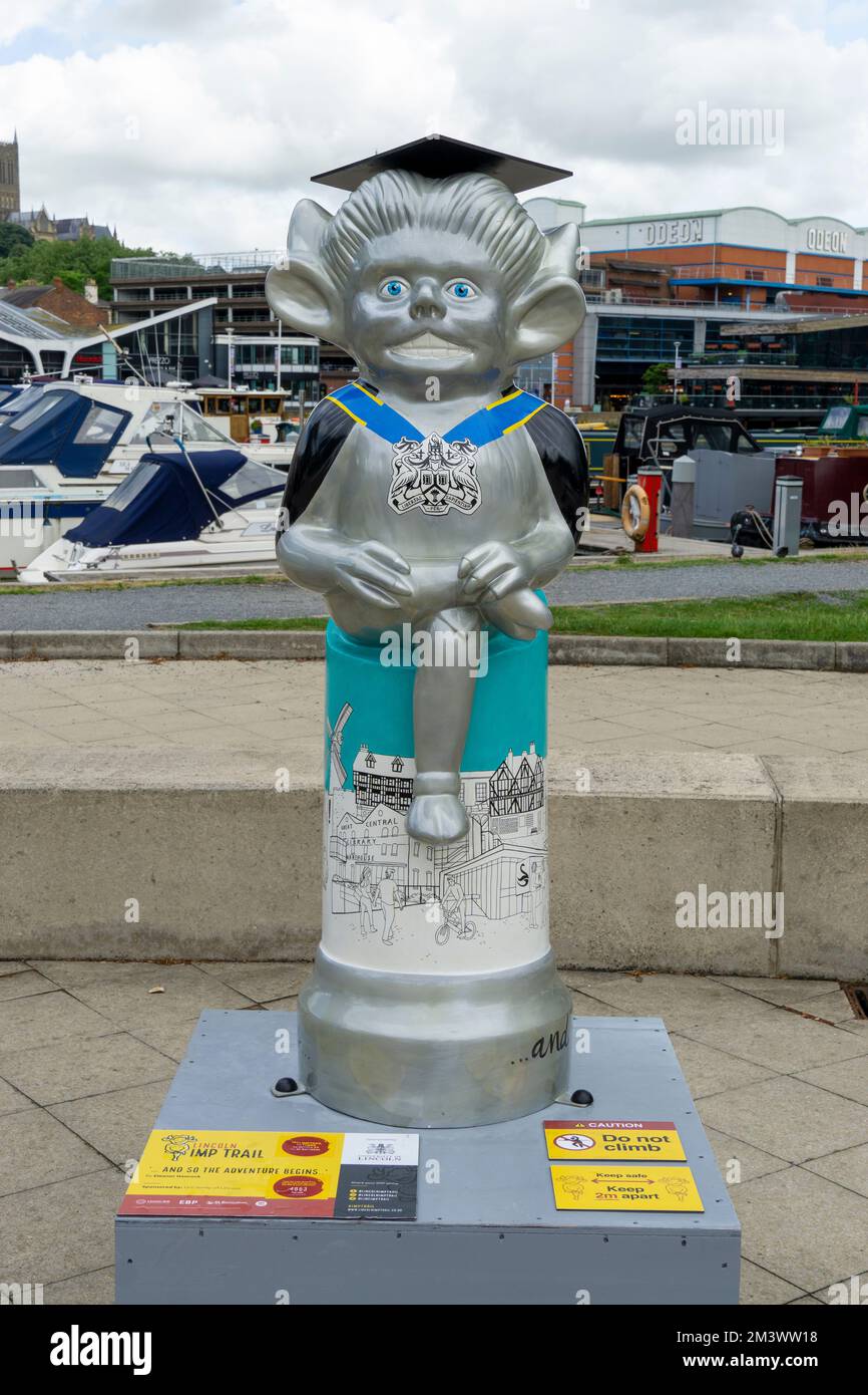 and so the adventure begins lincoln imp painted statue, Lincoln 2021 Stock Photo