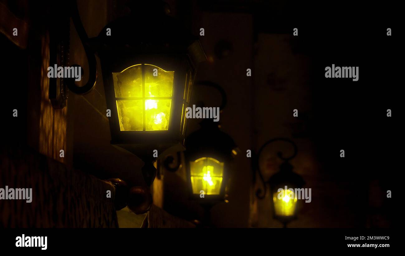 Closeup night street lamps hi-res stock photography and images - Alamy